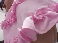 Cutie à oreilles de nounours blanc obtient chatte caressé sur le canapé